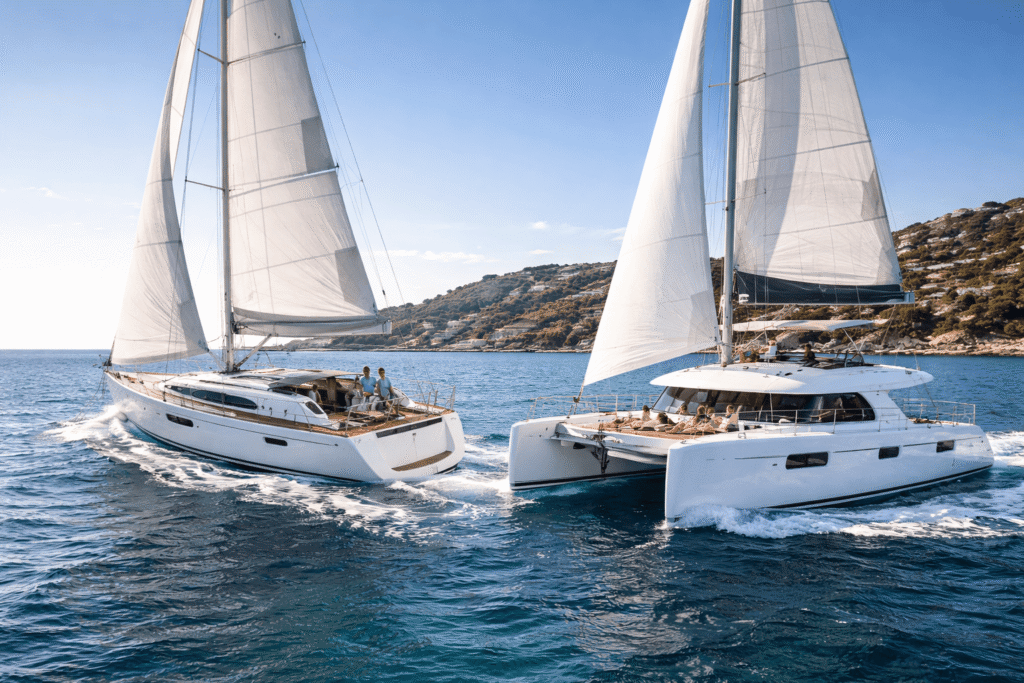 Choisir entre monocoque et catamaran.