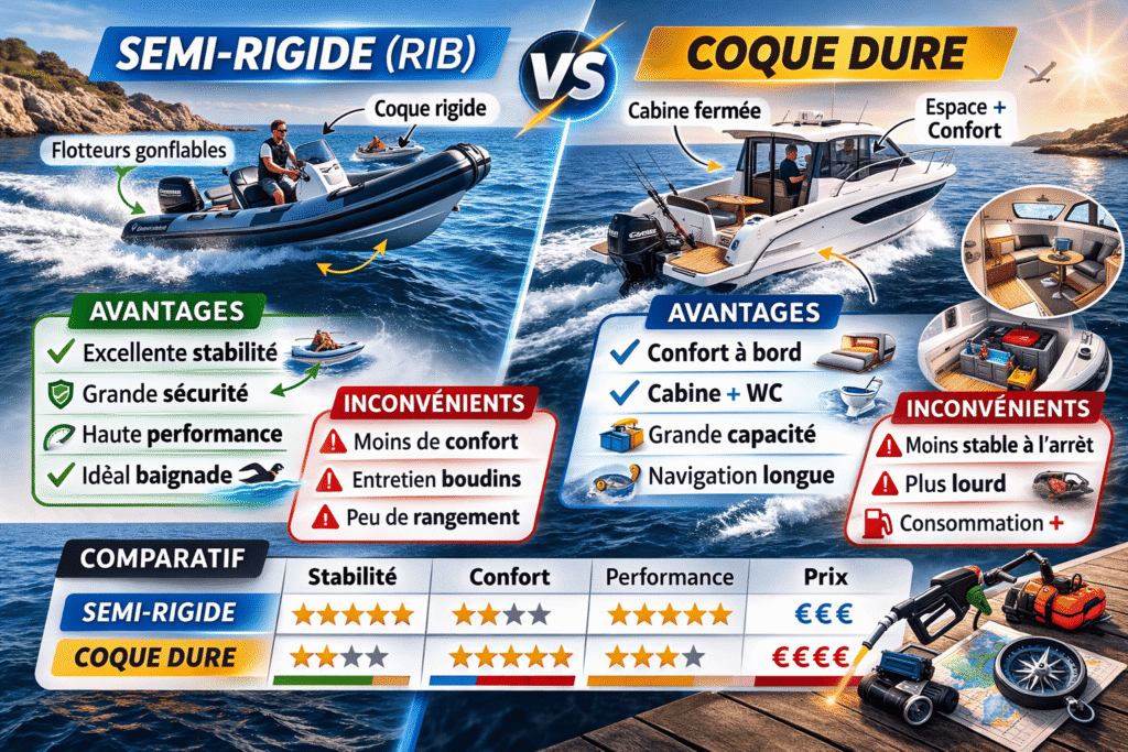 Semi rigide vs coque dure sailhorn