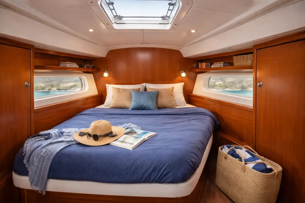 cabine avant voilier couchage confortable