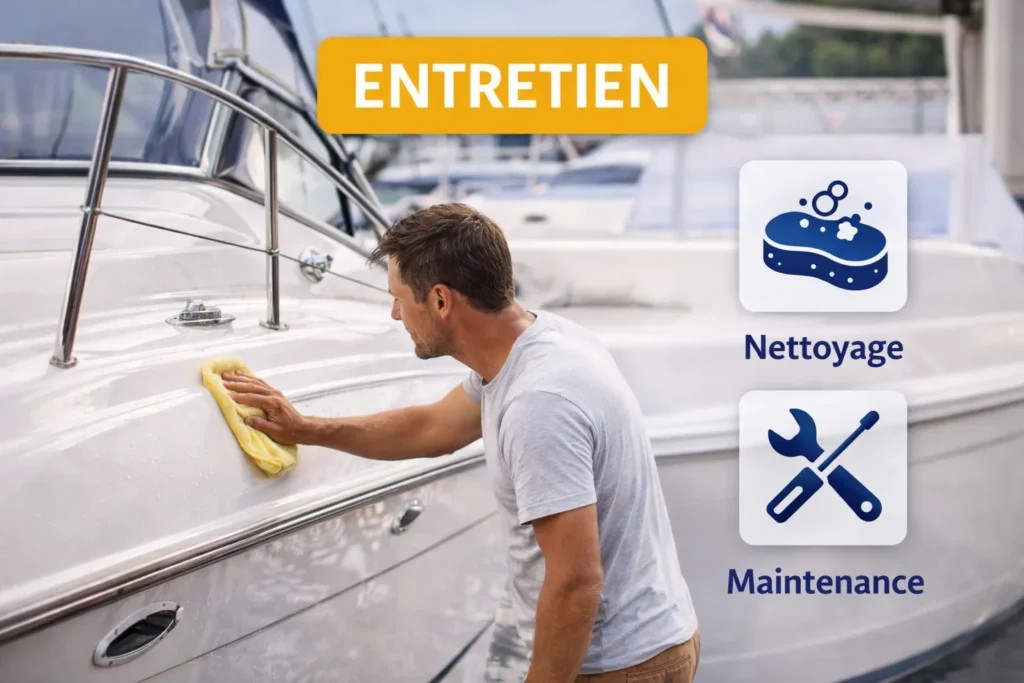 Entretien de bateau au marina