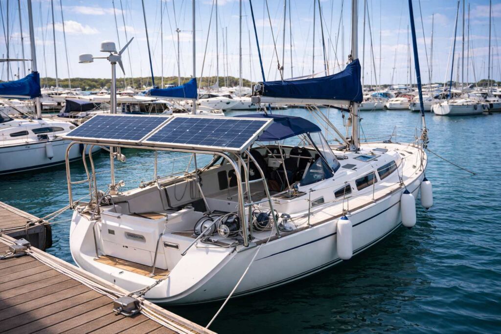 Voilier avec panneau solaire