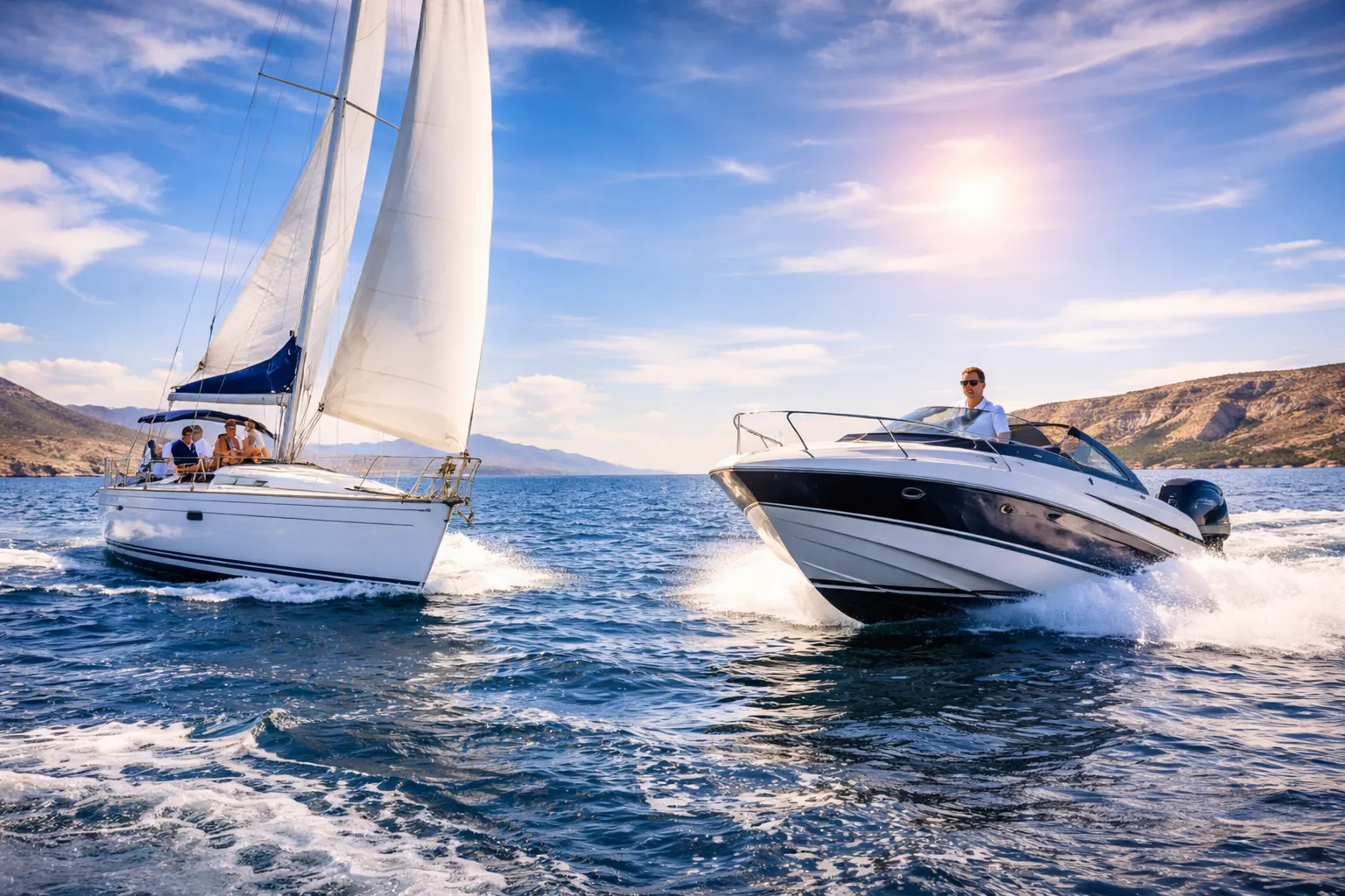 Voilier ou bateau à moteur